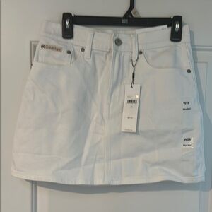Calvin Klein White Cargo Mini Skirt